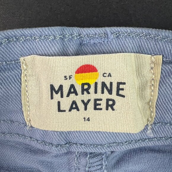 Marine Layer Pants Women's 33x27* Bridget High Rise Wide Leg Crop Blue Tag 14 - Picture 7 of 16